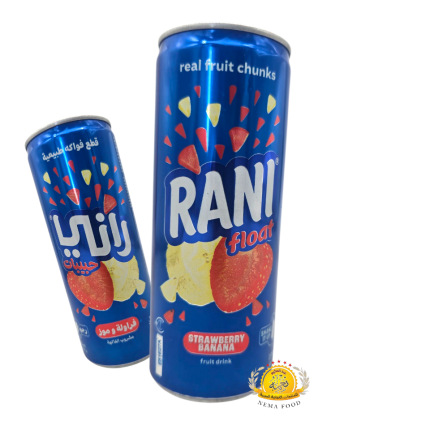 عصير راني مع قطع الفواكة الطبيعية ( فراولة و موز ) 240ml×24
