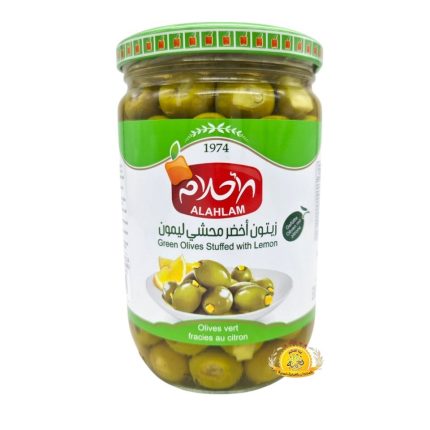 زيتون أخضر محشي ليمون الأحلام 12×400gr