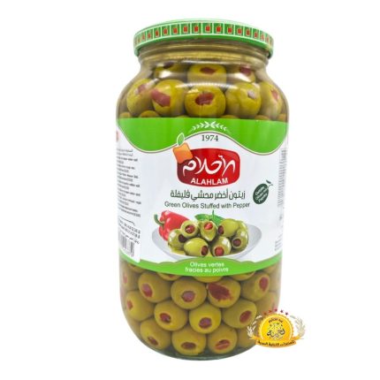 زيتون أخضر محشي فليفلة الأحلام 6×900gr