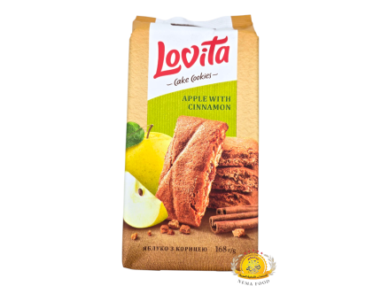 بسكويت روشين (4161) Lovita Cake Cookies-APPLE WITH CINNAMON 16x0.168-2.688kg