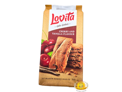 بسكويت روشين (4185) Lovita Cake Cookies- CHERRY AND VANILLA FLAVOUR 16x0.168=2.688kg