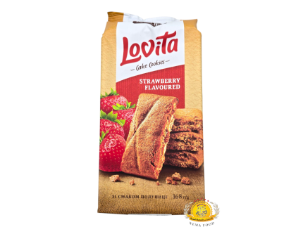 بسكويت روشين (4758) Lovita Cake Cookies- STRAWBERRY  16x0.168-2.688kg