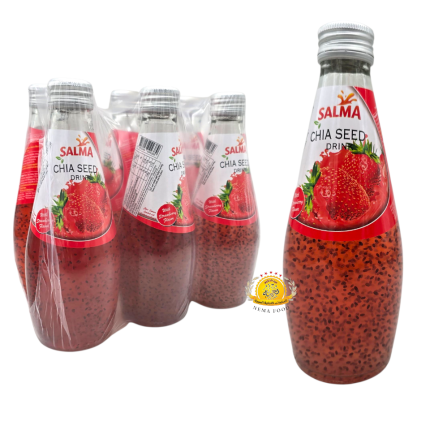 عصير مع حبيبات الريحان سلمى (Salma) بنكهة الفريز 24×290ml