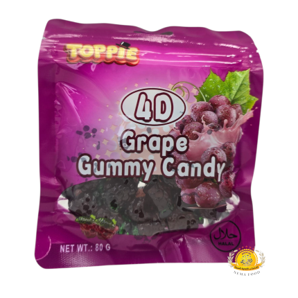 جيلاتين (6) Toppie Grape Gummy Candy 16×80gr