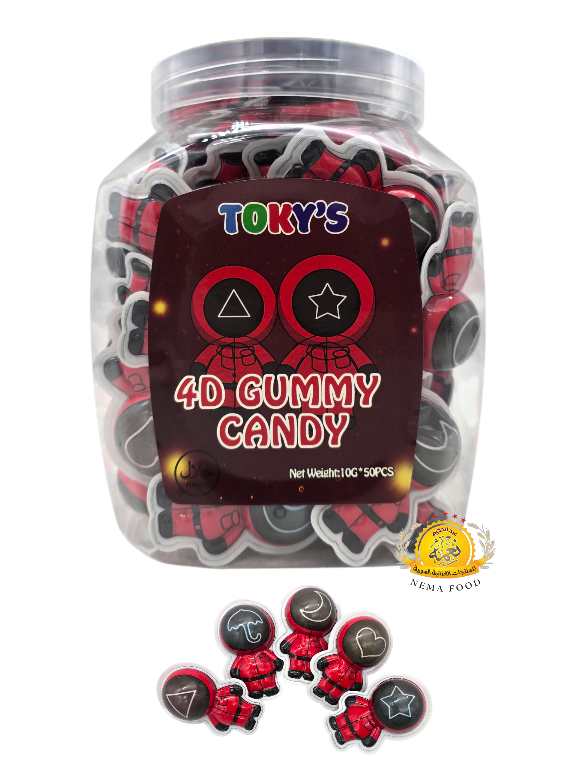 2026/01/1000815300.png جلاتين Tokky's Squid Game Gummy Candy 500gr 50stuk (12) - الصورة 1